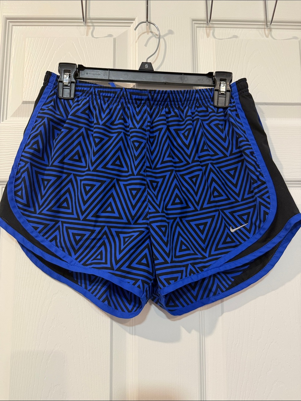 Nike Blue & Black Geometric Women's Athletic Shorts